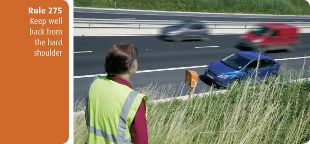 Highway Code for Northern Ireland rule 275 - keep well back from the hard shoulder