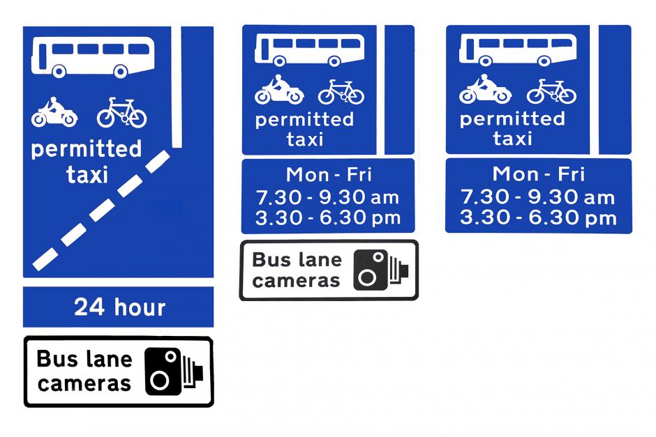 Bus lane signs