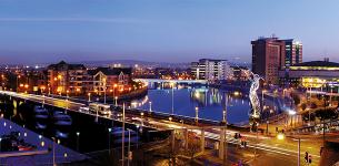 view of bridges in Belfast