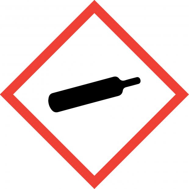 Chemical symbol for contains gas under pressure