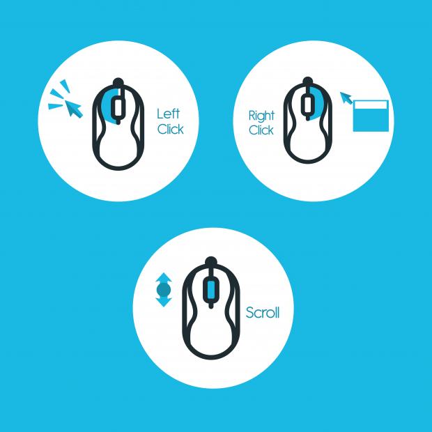 illustration of left and right click of computer mouse illustration of left and right click of computer mouse