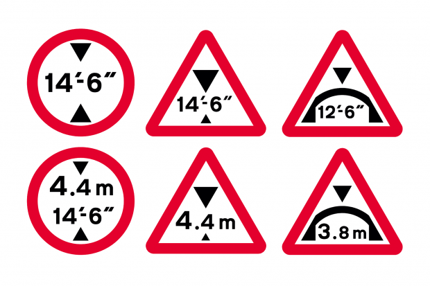 Examples of maximum headroom road signs