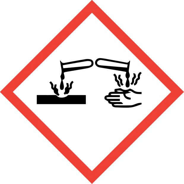 Chemical symbol for severe skin burns and eye damage