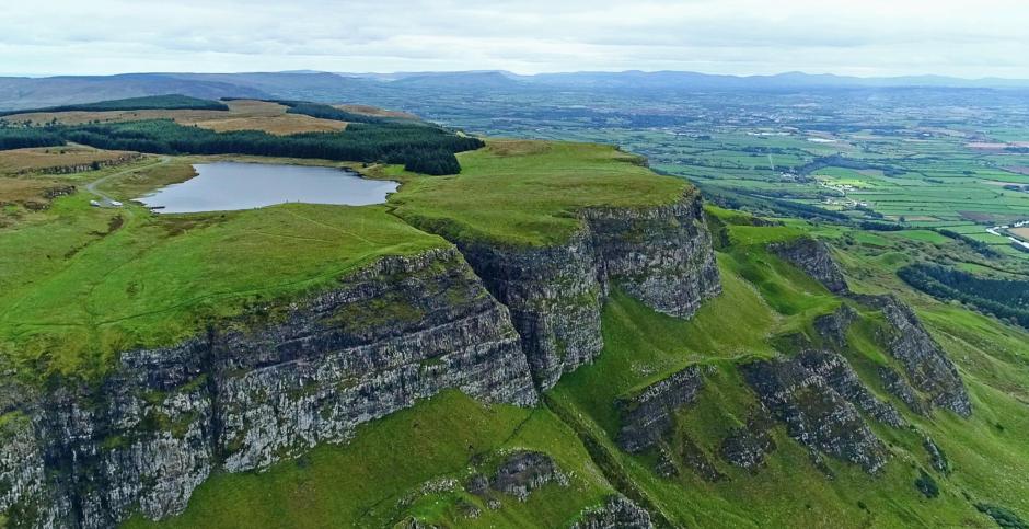 Photo of Binevenagh Lake in Northern Ireland, offers rainbow trout fishing.