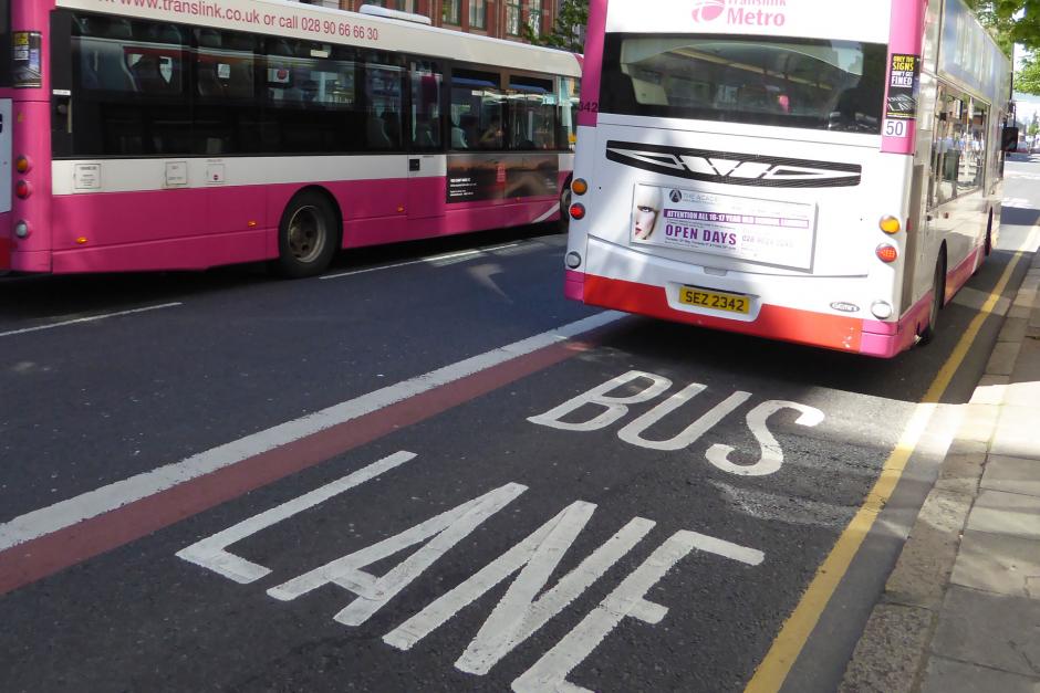 Bus lane city centre kerbside