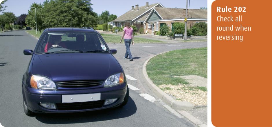 Highway Code for Northern Ireland rule 202 - check all round when reversing