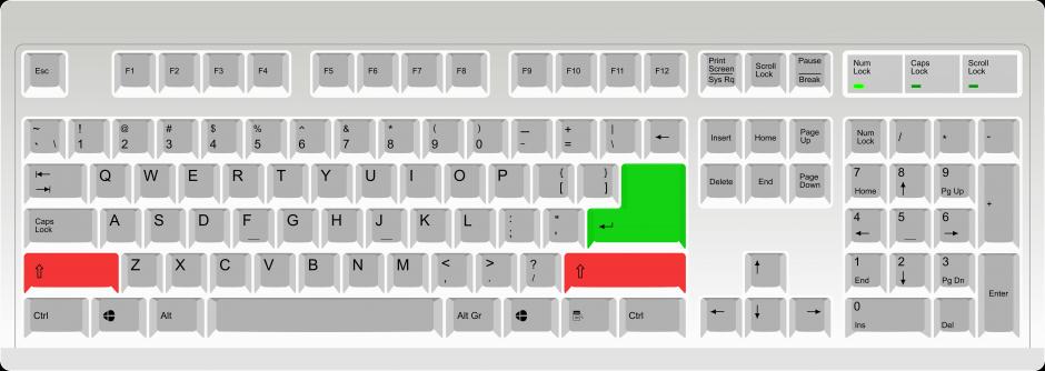 keyboard image with keys highlighted